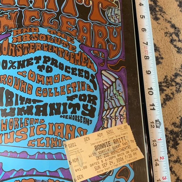 Bonnie Raitt poster Benefit To Rebuild New Orleans & ticket stub OKC concert - Picture 5 of 9